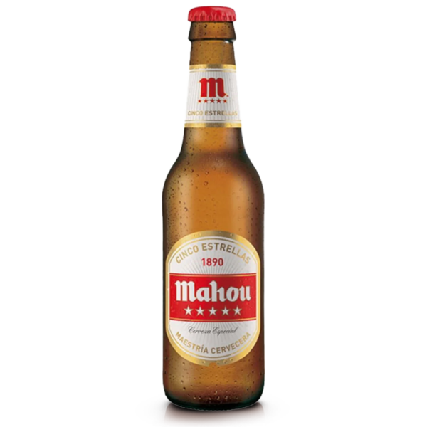 Mahou 5 Star Lager, bottle