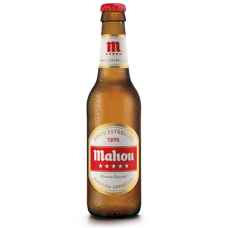 Mahou 5 Star Lager, bottle